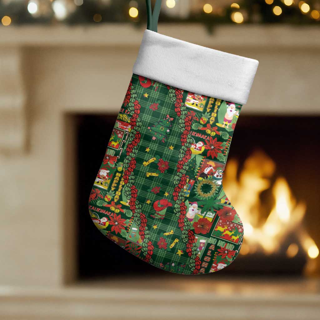 Mele Kalikimaka Pakalana Pikake Lei Christmas Stocking Hawaiian Rodeo Paniolo Ulaula Palaka - Polynesian Pride