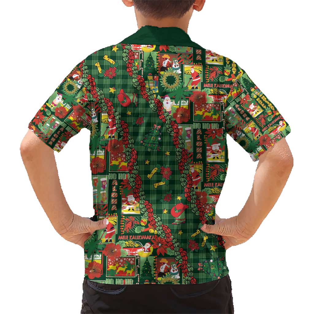 Mele Kalikimaka Pakalana Pikake Lei Family Matching Short Sleeve Bodycon Dress and Hawaiian Shirt Hawaiian Rodeo Paniolo Ulaula Palaka - Polynesian Pride