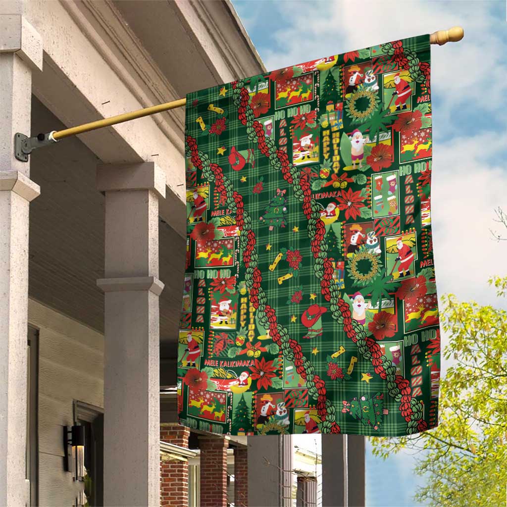 Mele Kalikimaka Pakalana Pikake Lei Garden Flag Hawaiian Rodeo Paniolo Ulaula Palaka - Polynesian Pride