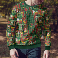 Mele Kalikimaka Pakalana Pikake Lei Ugly Christmas Sweater Hawaiian Rodeo Paniolo Ulaula Palaka - Polynesian Pride