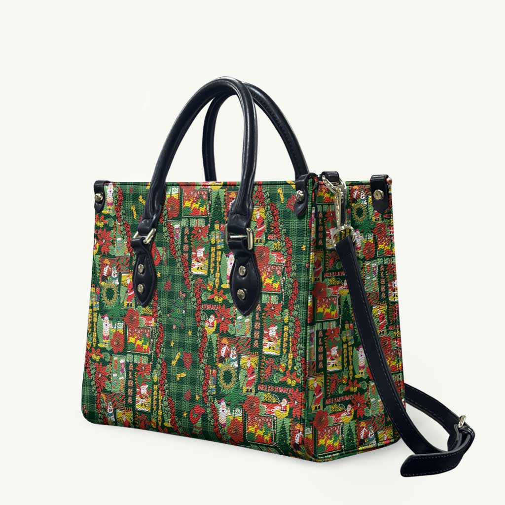 Mele Kalikimaka Pakalana Pikake Lei Leather Bag Hawaiian Rodeo Paniolo Ulaula Palaka - Polynesian Pride