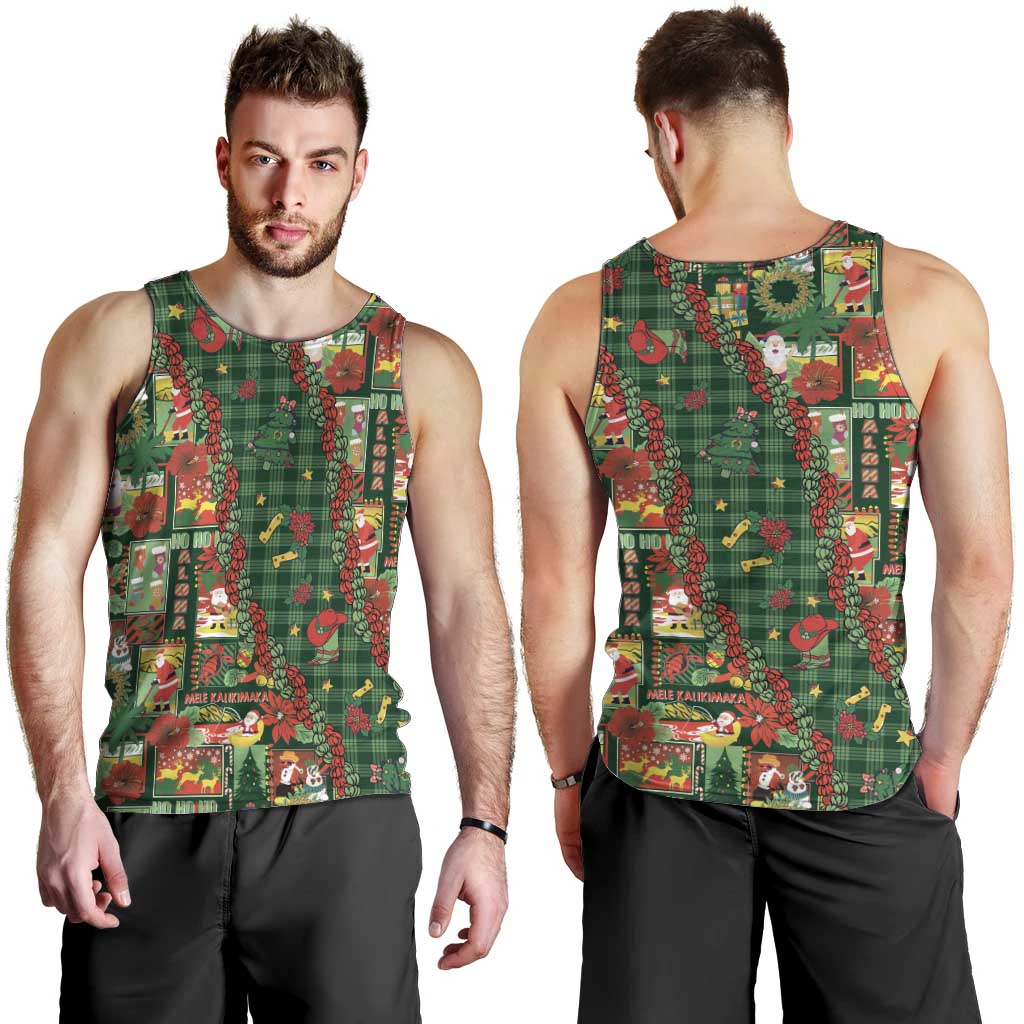 Mele Kalikimaka Pakalana Pikake Lei Men Tank Top Hawaiian Rodeo Paniolo Ulaula Palaka - Polynesian Pride
