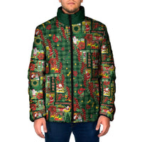 Mele Kalikimaka Pakalana Pikake Lei Padded Jacket Hawaiian Rodeo Paniolo Ulaula Palaka LT9 Men Red - Polynesian Pride