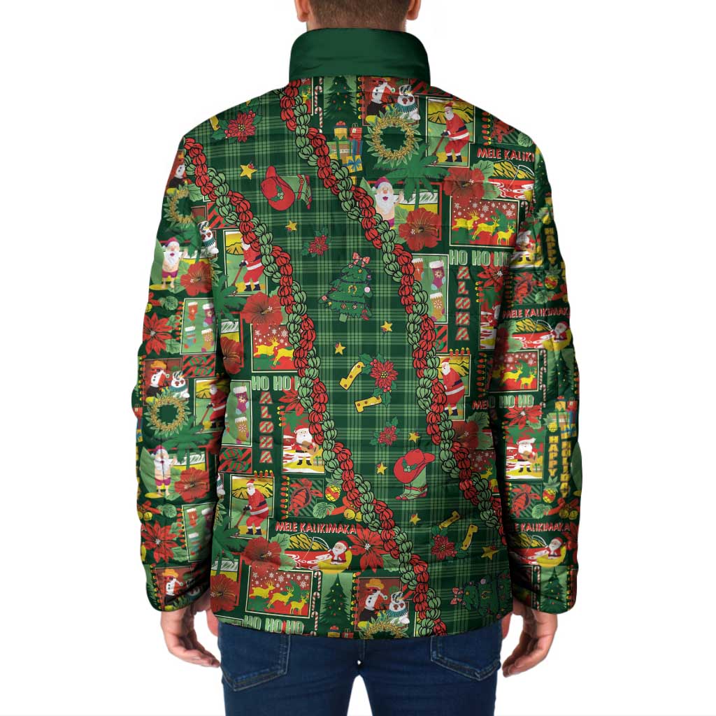 Mele Kalikimaka Pakalana Pikake Lei Padded Jacket Hawaiian Rodeo Paniolo Ulaula Palaka LT9 - Polynesian Pride