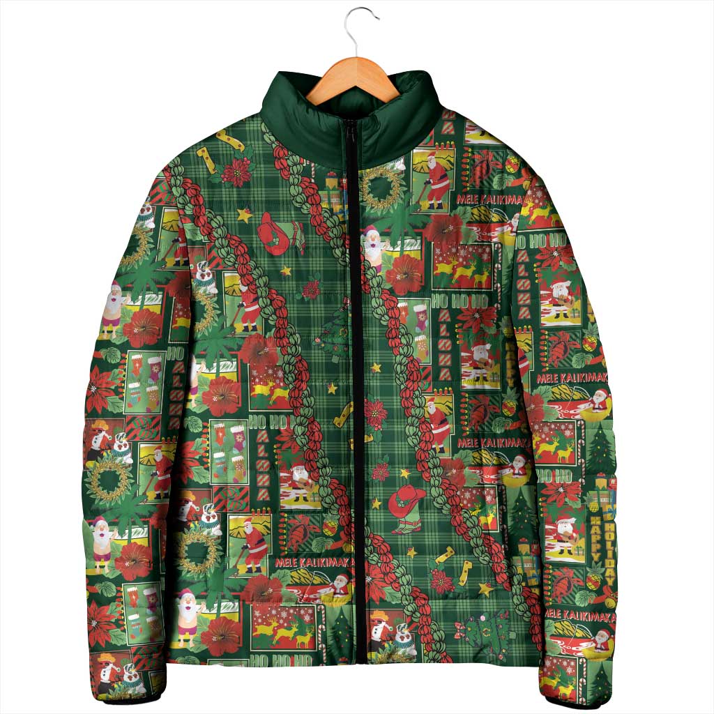 Mele Kalikimaka Pakalana Pikake Lei Padded Jacket Hawaiian Rodeo Paniolo Ulaula Palaka LT9 - Polynesian Pride