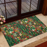 Mele Kalikimaka Pakalana Pikake Lei Rubber Doormat Hawaiian Rodeo Paniolo Ulaula Palaka - Polynesian Pride