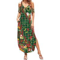 Mele Kalikimaka Pakalana Pikake Lei Summer Maxi Dress Hawaiian Rodeo Paniolo Ulaula Palaka - Polynesian Pride