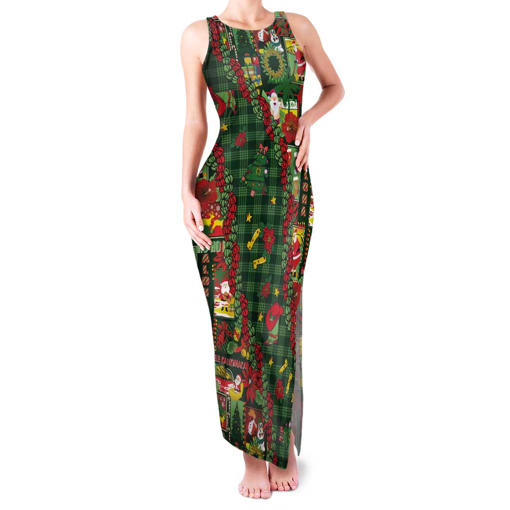 Mele Kalikimaka Pakalana Pikake Lei Tank Maxi Dress Hawaiian Rodeo Paniolo Ulaula Palaka - Polynesian Pride