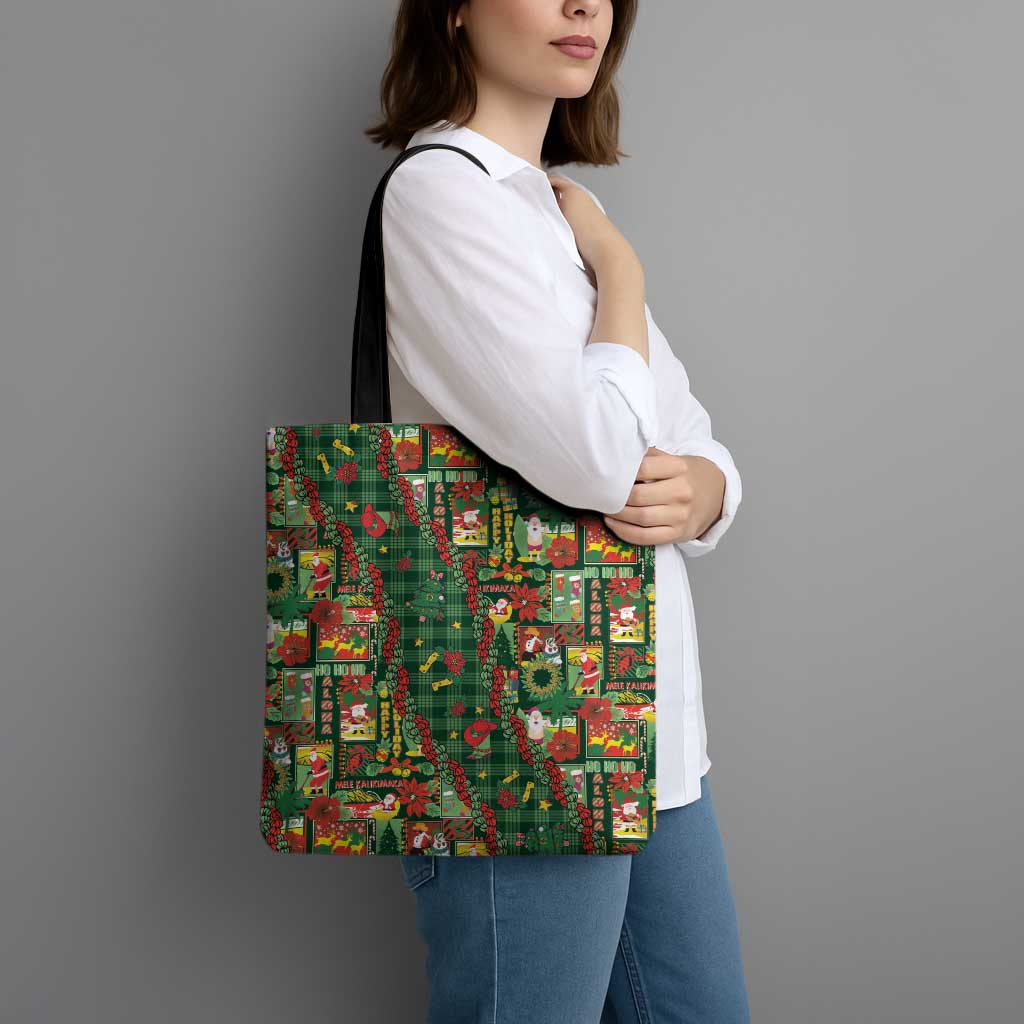 Mele Kalikimaka Pakalana Pikake Lei Tote Bag Hawaiian Rodeo Paniolo Ulaula Palaka - Polynesian Pride