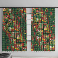 Mele Kalikimaka Pakalana Pikake Lei Window Curtain Hawaiian Rodeo Paniolo Ulaula Palaka - Polynesian Pride