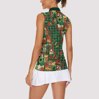Mele Kalikimaka Pakalana Pikake Lei Women Sleeveless Polo Shirt Hawaiian Rodeo Paniolo Ulaula Palaka - Polynesian Pride