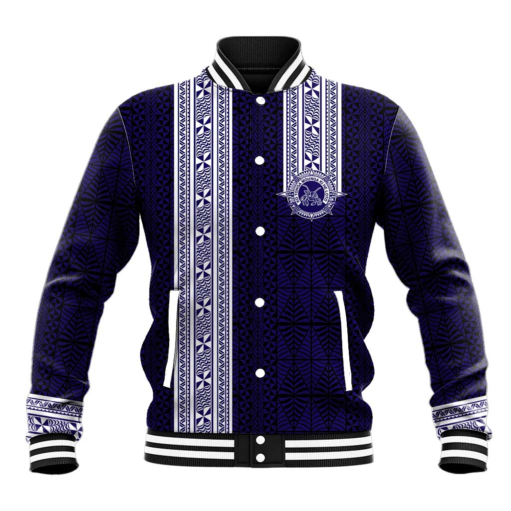 Tonga Queen Salote College 100 years Baseball Jacket QSC 1926-2026 Tongan Pattern LT9 Unisex Blue - Polynesian Pride