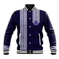 Tonga Queen Salote College 100 years Baseball Jacket QSC 1926-2026 Tongan Pattern LT9 Unisex Blue - Polynesian Pride