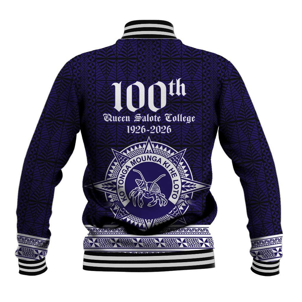 Tonga Queen Salote College 100 years Baseball Jacket QSC 1926-2026 Tongan Pattern LT9 - Polynesian Pride