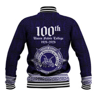 Tonga Queen Salote College 100 years Baseball Jacket QSC 1926-2026 Tongan Pattern LT9 - Polynesian Pride