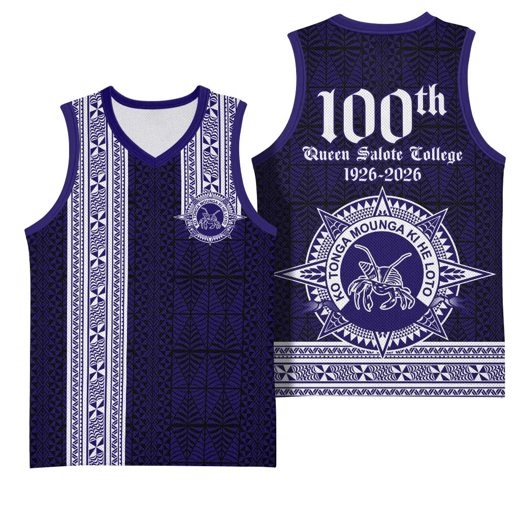 Tonga Queen Salote College 100 years Basketball Jersey QSC 1926-2026 Tongan Pattern LT9 - Polynesian Pride