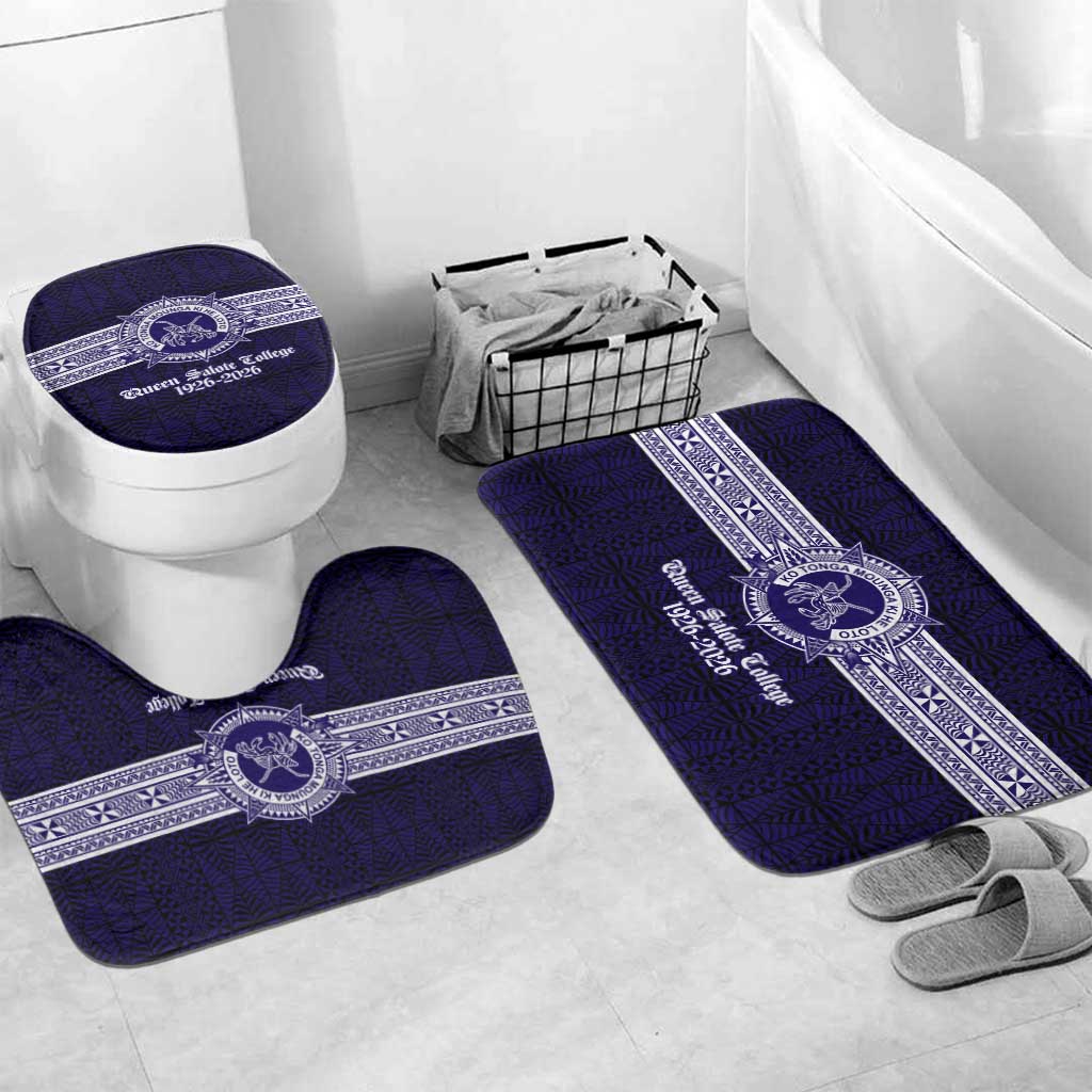 Tonga Queen Salote College 100 years Bathroom Set QSC 1926-2026 Tongan Pattern LT9 Mat Set Only (3 pcs) One Size Blue - Polynesian Pride
