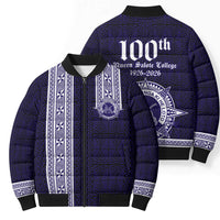 Tonga Queen Salote College 100 years Bomber Puffer Jacket QSC 1926-2026 Tongan Pattern LT9 - Polynesian Pride