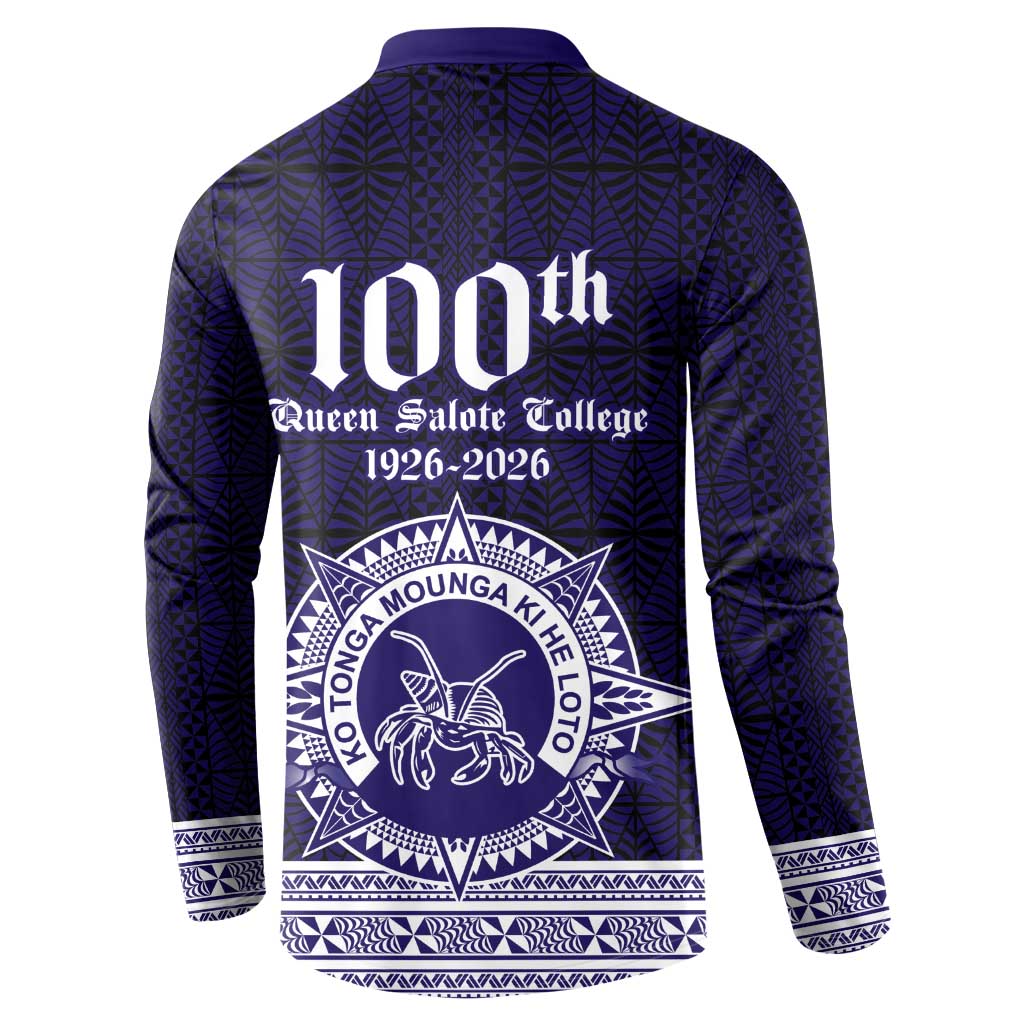 Tonga Queen Salote College 100 years Button Sweatshirt QSC 1926-2026 Tongan Pattern LT9 - Polynesian Pride
