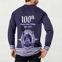 Tonga Queen Salote College 100 years Button Sweatshirt QSC 1926-2026 Tongan Pattern LT9 - Polynesian Pride