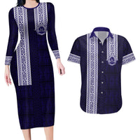Tonga Queen Salote College 100 years Couples Matching Long Sleeve Bodycon Dress and Hawaiian Shirt QSC 1926-2026 Tongan Pattern