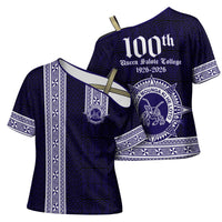 Tonga Queen Salote College 100 years Cross Shoulder Shirt QSC 1926-2026 Tongan Pattern LT9 - Polynesian Pride