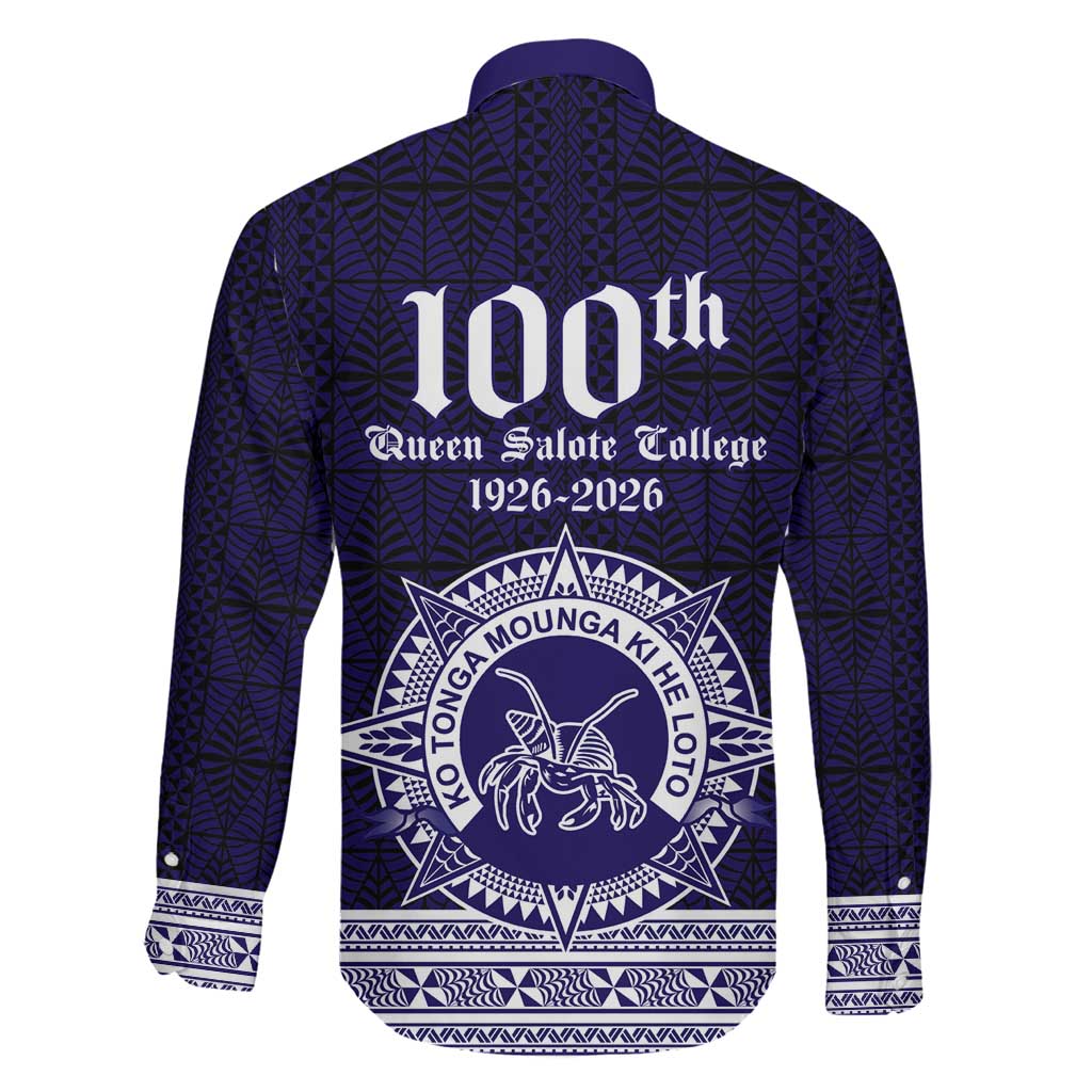 Tonga Queen Salote College 100 years Family Matching Off The Shoulder Long Sleeve Dress and Hawaiian Shirt QSC 1926-2026 Tongan Pattern