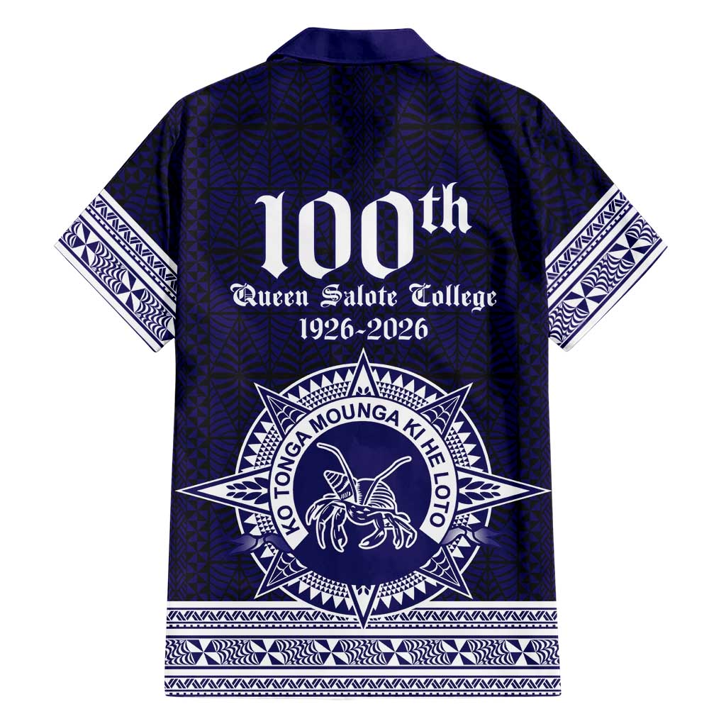 Tonga Queen Salote College 100 years Family Matching Off Shoulder Short Dress and Hawaiian Shirt QSC 1926-2026 Tongan Pattern