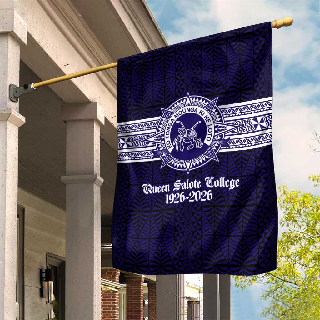 Tonga Queen Salote College 100 years Garden Flag QSC 1926-2026 Tongan Pattern LT9 House Flag Blue - Polynesian Pride
