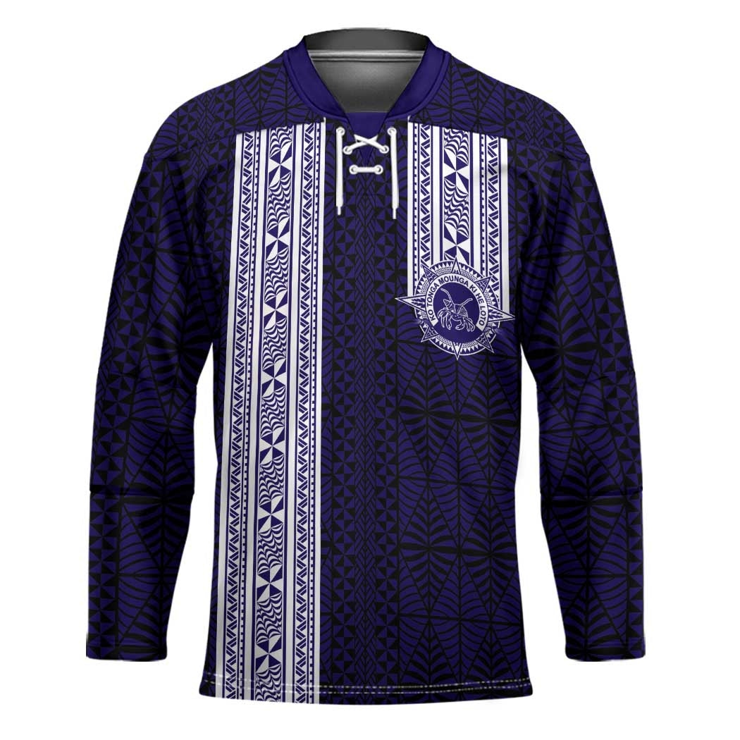 Tonga Queen Salote College 100 years Hockey Jersey QSC 1926-2026 Tongan Pattern LT9 Unisex Blue - Polynesian Pride