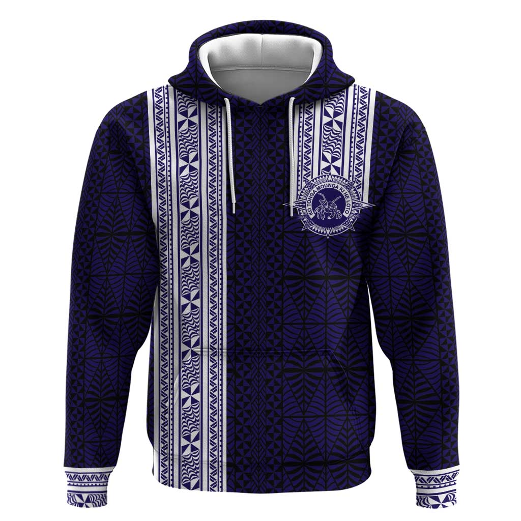Tonga Queen Salote College 100 years Hoodie QSC 1926-2026 Tongan Pattern LT9 Pullover Hoodie Blue - Polynesian Pride