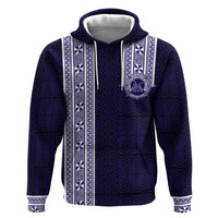 Tonga Queen Salote College 100 years Hoodie QSC 1926-2026 Tongan Pattern LT9 Pullover Hoodie Blue - Polynesian Pride