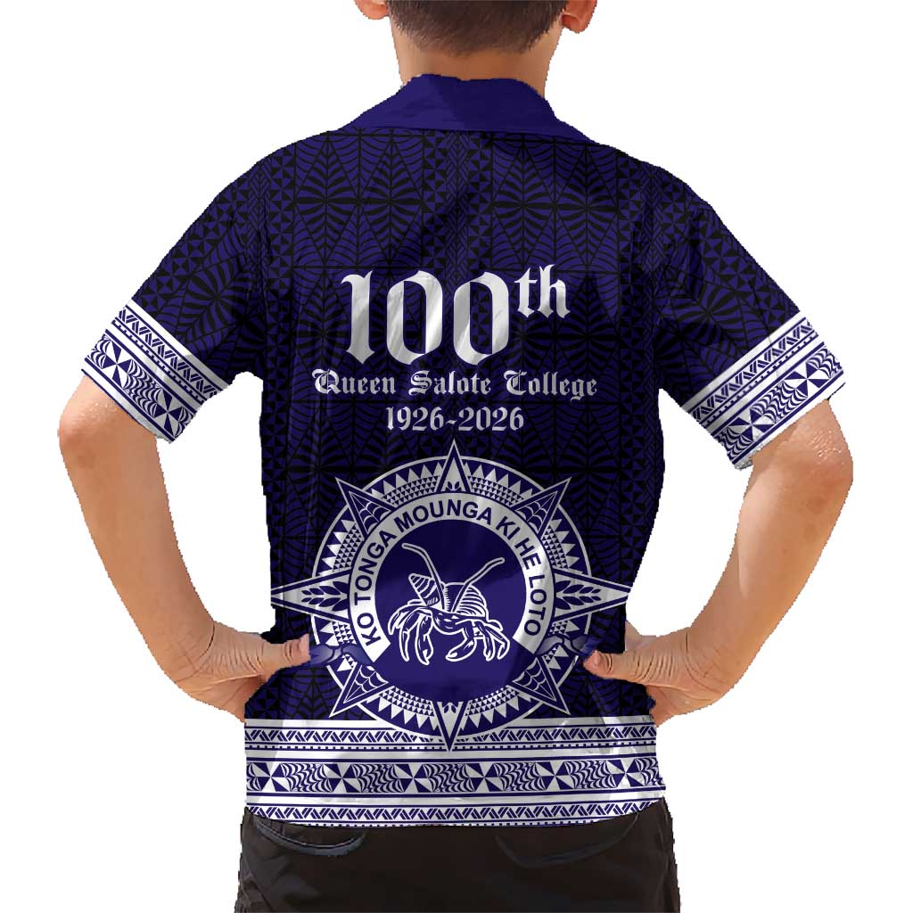 Tonga Queen Salote College 100 years Kid Hawaiian Shirt QSC 1926-2026 Tongan Pattern