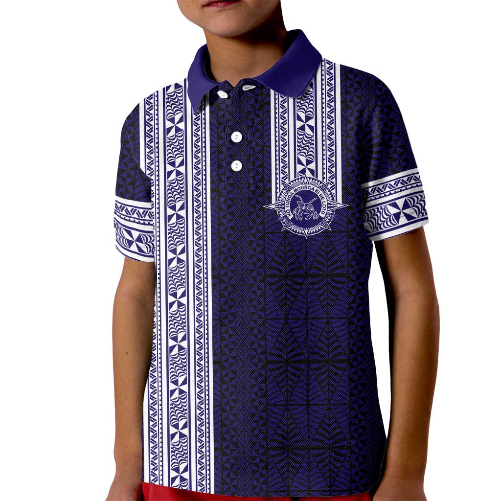 Tonga Queen Salote College 100 years Kid Polo Shirt QSC 1926-2026 Tongan Pattern LT9 Kid Blue - Polynesian Pride