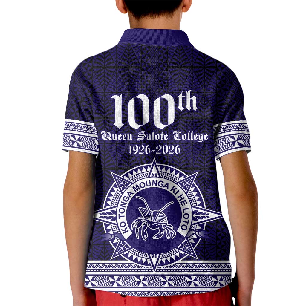 Tonga Queen Salote College 100 years Kid Polo Shirt QSC 1926-2026 Tongan Pattern LT9 - Polynesian Pride