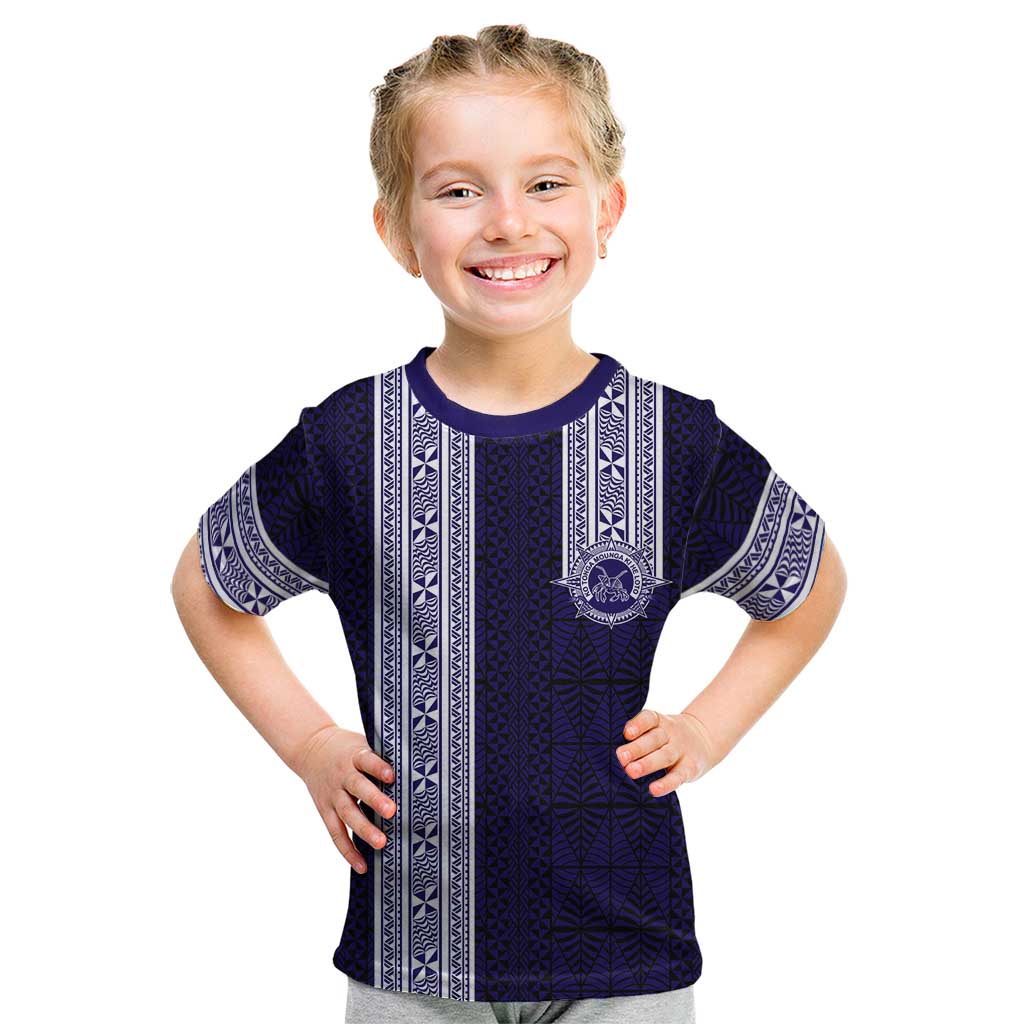 Tonga Queen Salote College 100 years Kid T Shirt QSC 1926-2026 Tongan Pattern LT9 Blue - Polynesian Pride