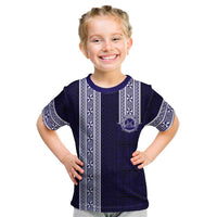 Tonga Queen Salote College 100 years Kid T Shirt QSC 1926-2026 Tongan Pattern LT9 Blue - Polynesian Pride