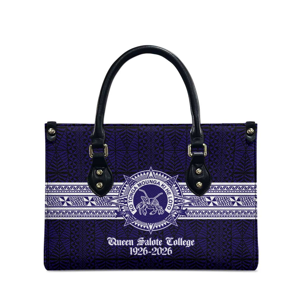 Tonga Queen Salote College 100 years Leather Bag QSC 1926-2026 Tongan Pattern LT9 - Polynesian Pride