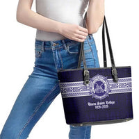 Tonga Queen Salote College 100 years Leather Tote Bag QSC 1926-2026 Tongan Pattern LT9 - Polynesian Pride