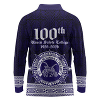 Tonga Queen Salote College 100 years Long Sleeve Polo Shirt QSC 1926-2026 Tongan Pattern LT9 - Polynesian Pride