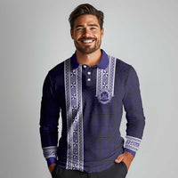 Tonga Queen Salote College 100 years Long Sleeve Polo Shirt QSC 1926-2026 Tongan Pattern LT9 - Polynesian Pride