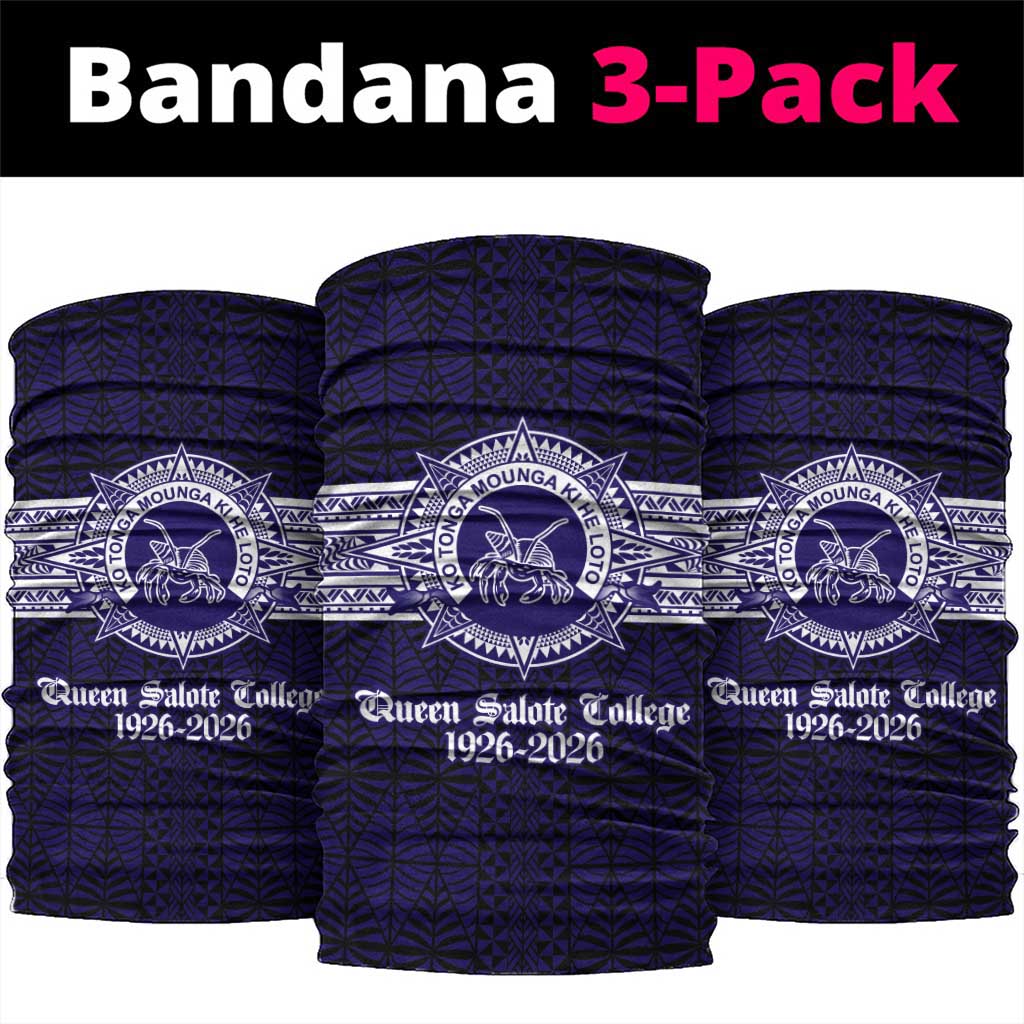 Tonga Queen Salote College 100 years Neck Gaiter QSC 1926-2026 Tongan Pattern LT9 package One Size: 25*50cm Blue - Polynesian Pride