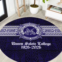 Tonga Queen Salote College 100 years Round Carpet QSC 1926-2026 Tongan Pattern LT9 Blue - Polynesian Pride