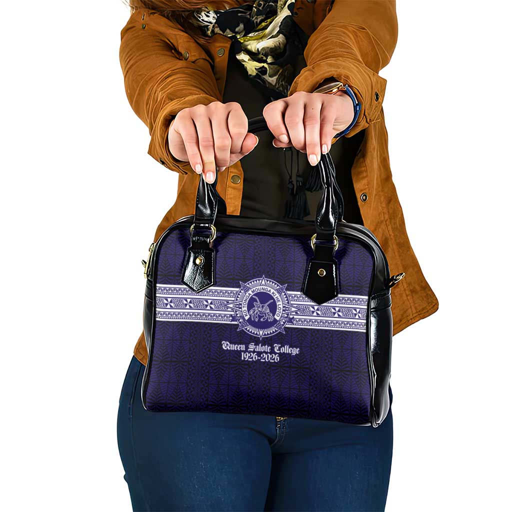 Tonga Queen Salote College 100 years Shoulder Handbag QSC 1926-2026 Tongan Pattern LT9 One Size Blue - Polynesian Pride