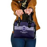 Tonga Queen Salote College 100 years Shoulder Handbag QSC 1926-2026 Tongan Pattern LT9 One Size Blue - Polynesian Pride