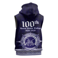 Tonga Queen Salote College 100 years Sleeveless Hoodie QSC 1926-2026 Tongan Pattern LT9 - Polynesian Pride