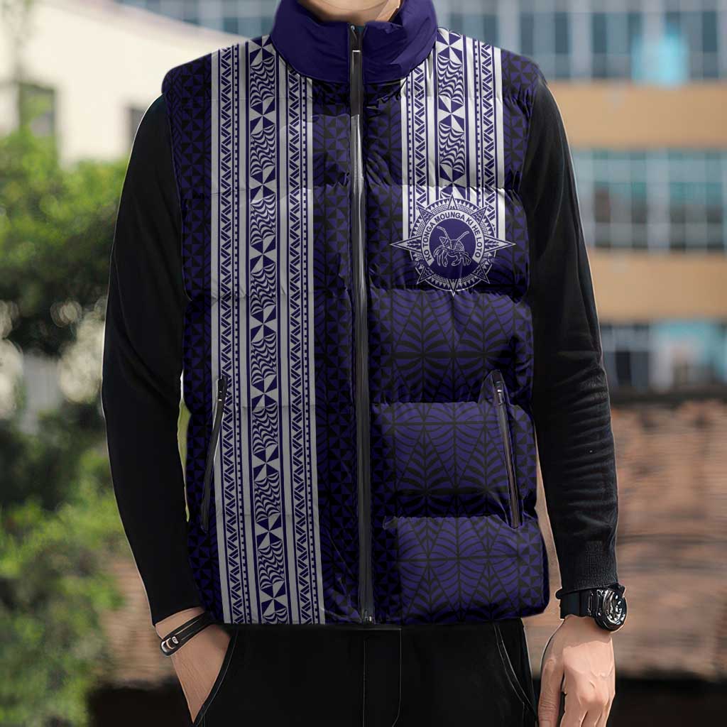 Tonga Queen Salote College 100 years Sleeveless Puffer Jacket QSC 1926-2026 Tongan Pattern LT9 - Polynesian Pride