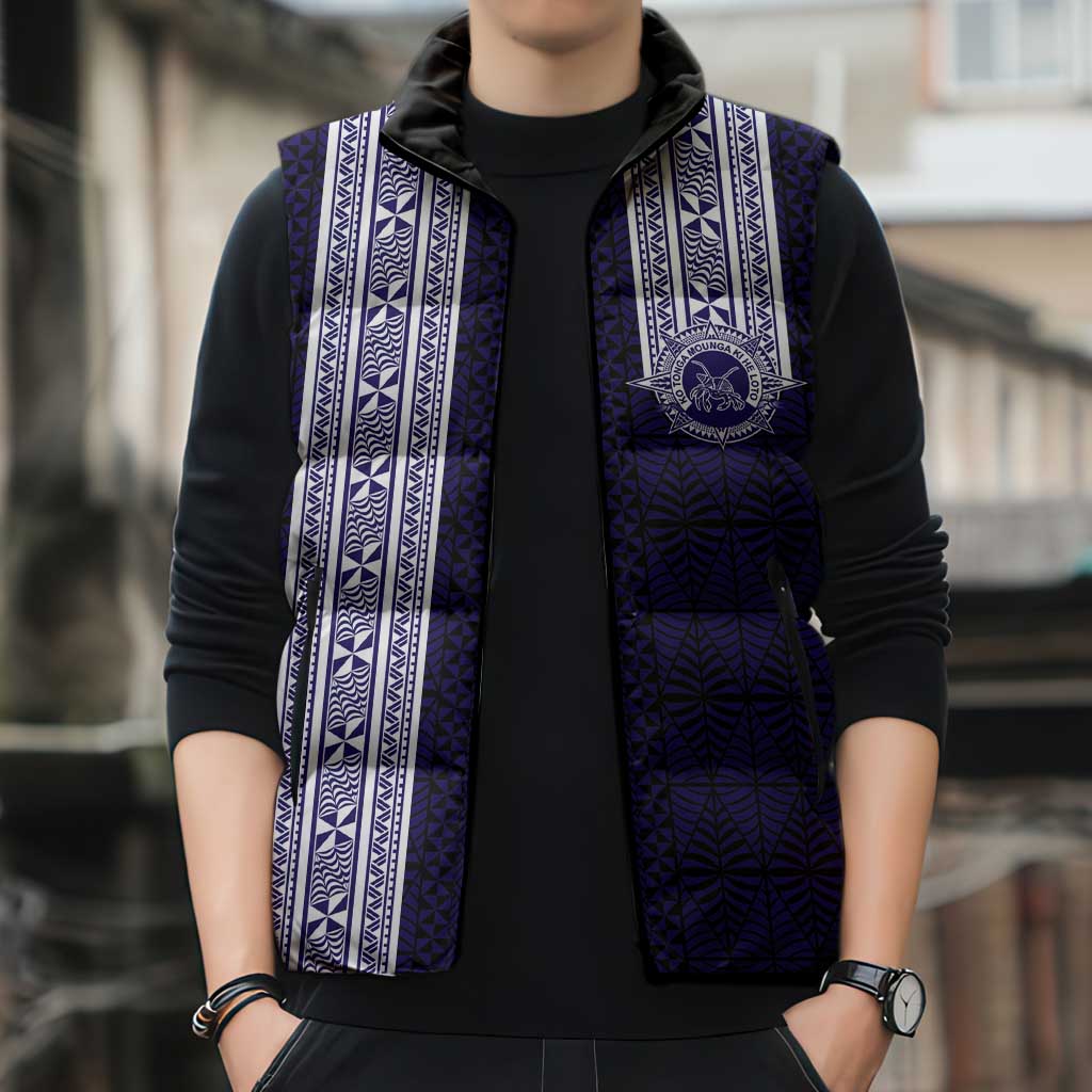 Tonga Queen Salote College 100 years Sleeveless Puffer Jacket QSC 1926-2026 Tongan Pattern LT9 - Polynesian Pride