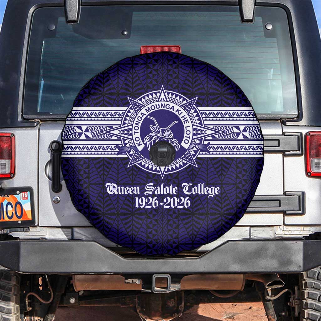 Tonga Queen Salote College 100 years Spare Tire Cover QSC 1926-2026 Tongan Pattern LT9 Blue - Polynesian Pride
