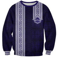 Tonga Queen Salote College 100 years Sweatshirt QSC 1926-2026 Tongan Pattern LT9 Unisex Blue - Polynesian Pride